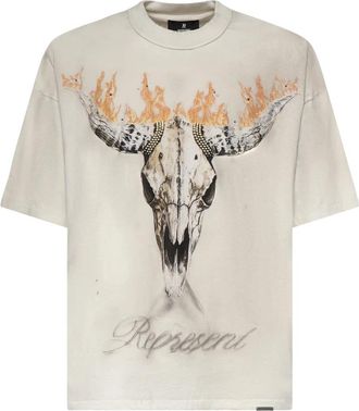 Represent British Cowboys T-Shirt - Heren - T-shirts - Beige - S - Katoen - Tops