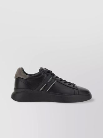 Hogan high sole leather sneakers with suede heel