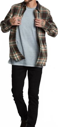 Pendleton Lodge Long Sleeve Plaid Shirt In Brown Aqua Block Plaid