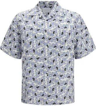 Prada Multicolor Cotton Pattern Mens Shirt