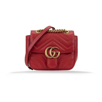 Gucci Cross Body Bags, female, Red, ONE SIZE, Quilted Crossbody Bag with Chain Strap