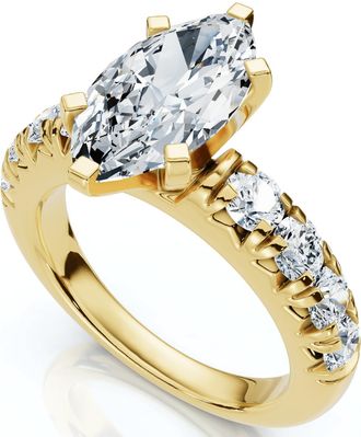 Pompeii3 Certified 2.80Ct Marquise Diamond Engagement Ring Gold Lab Grown