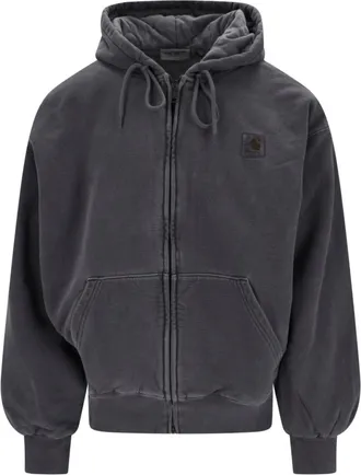 Carhartt Work in Progress Black Vista Padded Hooded Cotton Denim Jacket