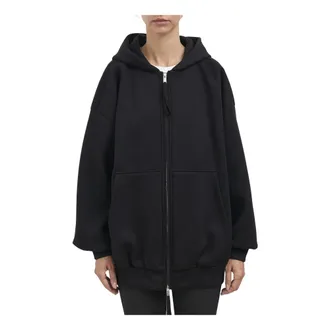 Thom Krom Hoodies & sweatvesten, Dames, Zwart, S, Giacca con zip e cappuccio