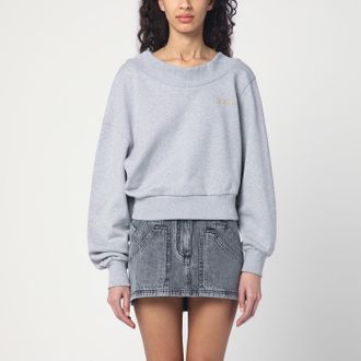 The Attico Gray m&eacute;lange/beige sweatshirt with cut out