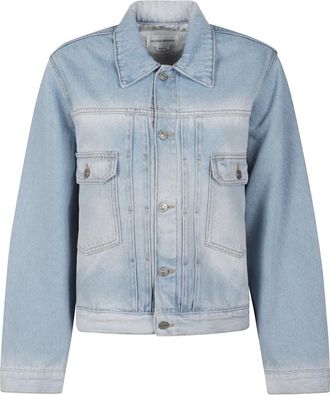 Victoria Beckham Cropped Denim Trucker Jacket - Dames - Spijkerjassen - Blauw - S - Denim - Jassen