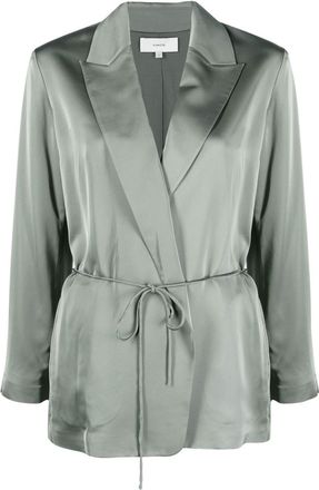 Vince V-neck double-breasted blazer - women - Viscose/Polyester - 4 - Green