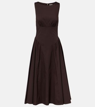 Staud Gwen cotton poplin midi dress