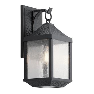 Netlighting Springfield Outdoor 1 Light Medium Wall Lantern Distressed Black IP44 E27