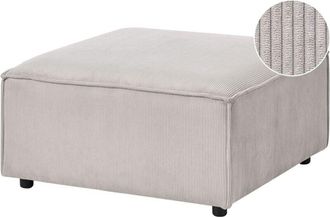 Beliani Poggiapiedi quadrato gambe nere velluto a coste tortora Ardal