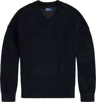 Polo Ralph Lauren Maglione a maniche lunghe con scollo a V - Nero