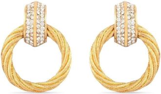 Dior 1980s pre-owned crystal-embellished post-back earrings - women - Gold Plated Brass - One Size