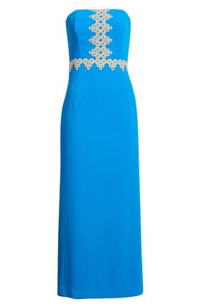 Lilly Pulitzer Kristella Strapless Maxi Dress in Nassau Blue at Nordstrom, Size 00