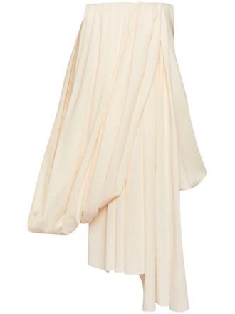 J.W.Anderson draped bustier dress - women - Polyamide/Wool/Elastane - 4 - Neutrals