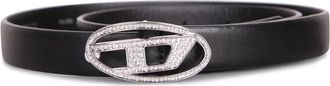 Diesel B-1Dr Strass Riem - Dames - Riemen - Zwart - 80 CM - Leer - Accessoires