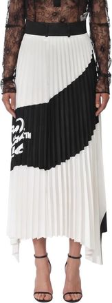 Off-white BlackWhite Pleated Calf Length Skirt
