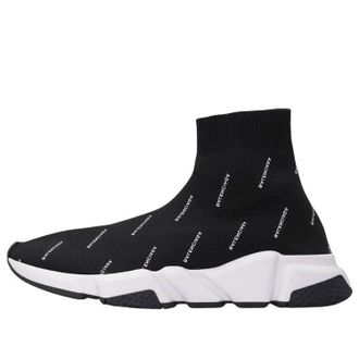 Balenciaga Speed 1.0 Sneakers Black Logo Print 506336W06501006