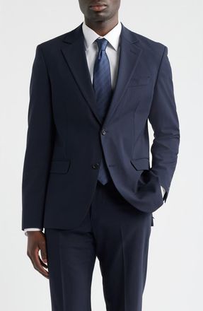 Nordstrom Henrik Trim Fit Solid Stretch Wool Suit Jacket in Navy Sky at Nordstrom, Size 36Regular