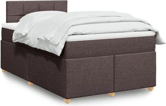 vidaXL Vidaxl - Cama Box Spring Con Colch&oacute;n Tela Marr&oacute;n Oscuro 120x200 Cm