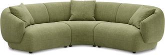 Castlery Auburn Sectional Sofa Customized, (Washed Chenille) Moss, Machine Washable, Modular for Sofas, Green, Castlery