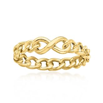 RS Pure by Ross-Simons Italian 14kt Yellow Gold Infinity Symbol Curb-Link Ring