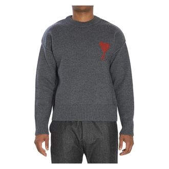 Ami Maglione girocollo Ami de Coeur - - Knitwear - Uomo - Grigio - S