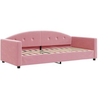 vidaXL Letto da Giorno Rosa 90x200 cm in Velluto - Vidaxl