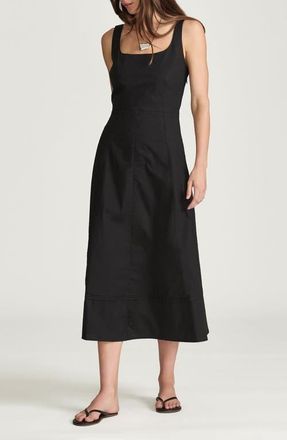 Mavi Sleeveless Fit & Flare Midi Dress in Black at Nordstrom, Size Medium
