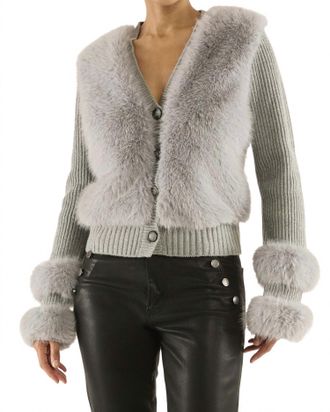 Ramy Brook Vivietta Cardigan In Grey