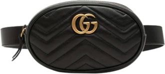 Gucci Pre-owned Belt Bags, female, Black, Size: ONE SIZE Pre-owned Leather crossbody-bags