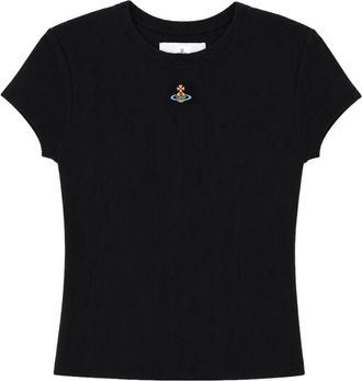 Vivienne Westwood Fitted Short-Sleeve Ribbed Viscose-Blend T-Shirt