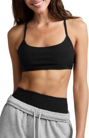 Beyond Yoga Spacedye Minimal Racerback Sports Bra in Darkest Night at Nordstrom, Size X-Large