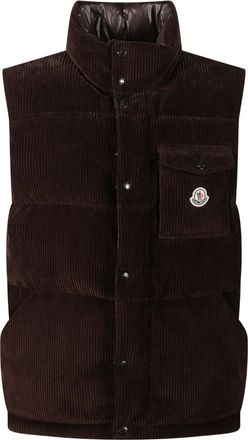 Moncler Gilet Agen imbottito a coste - Marrone