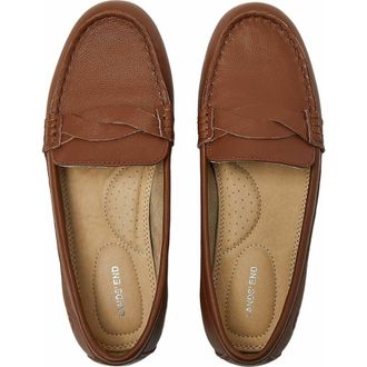 Lands End Comfort Leather Slip On Loafer Shoes in Cognac at Nordstrom, Size 7.5