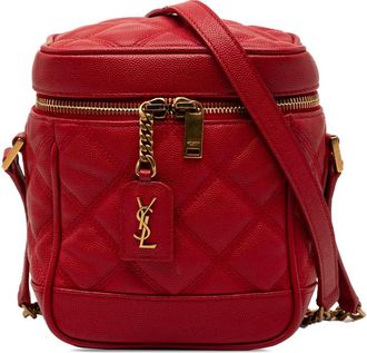Saint Laurent Pre-owned Saint Laurent Grain de Poudre Quilted 80s Vanity Bag Ladies TJ8LIARS13YF92Q2