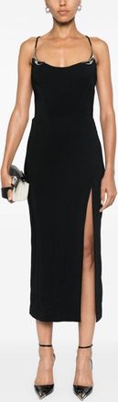 MUGLER Womens Ro1628 Midi Dress - Black Elastane - Size EU 38 (Womens)