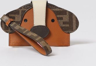 Fendi Portacarte di credito Fendi Best Friends Forever in pelle e cotone spalmato