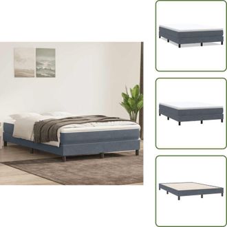 vidaXL Letto con base a doghe - vidaXL Letto a Molle senza Materasso Grigio Scuro 140x220 cm Velluto - Letto con gambe stabili