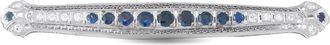Luxury Bazaar 18K White Gold 0.60ct Diamond and Sapphire Art Deco Bar Brooch MF30-070126