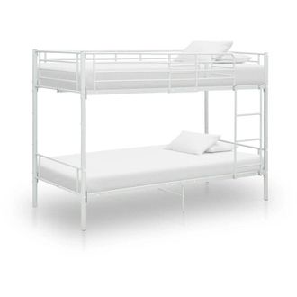vidaXL Letto a Castello Bianco in Metallo 90x200 cm - Vidaxl
