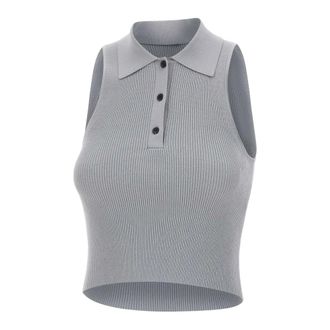 A. Roege Hove Sleeveless Tops, female, Gray, Size: XS Trine Polo