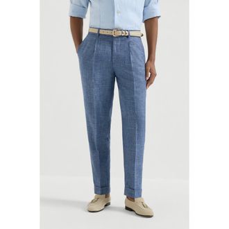 Brunello Cucinelli Hopsack trousers in Denim at Nordstrom, Size 58 It