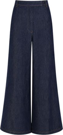 Dries Van Noten Blue Flared Flat Front Pants