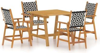 vidaXL 5 Piece Garden Dining Set Solid Acacia Wood Vidaxl