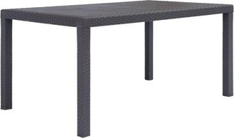 vidaXL Vidaxl - Garden Table Brown 150x90x72 cm Plastic Rattan Look