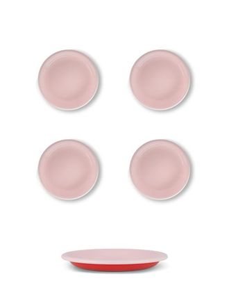 Elifle Two Tone Enamel Side Plate - Set of 4 in Red & Pink at Nordstrom