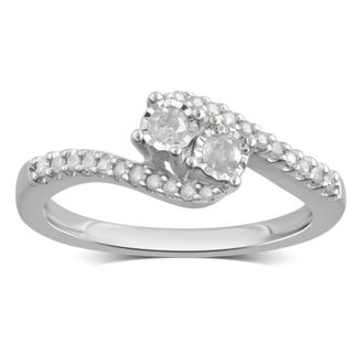 DiamondMuse 0.25 cttw Round Diamond Sterling Silver Engagement Ring for Women (J/I2-I3)