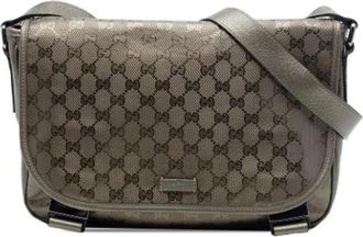 Gucci Pre-owned Vintage Crossbody Bag - unisex - Vintage Schoudertas - Bruin - ONE Size - Leer - Vintage