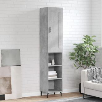 Berkfield Home Highboard Concrete Grey 34.5x34x180 cm Engineered Wood