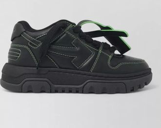 Off-white leather low-top sneakers